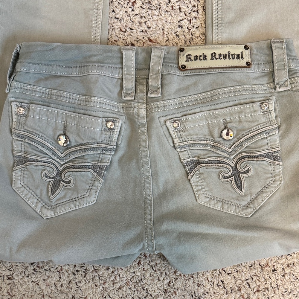 Rock Revival Washed Denim Cropped Jeans